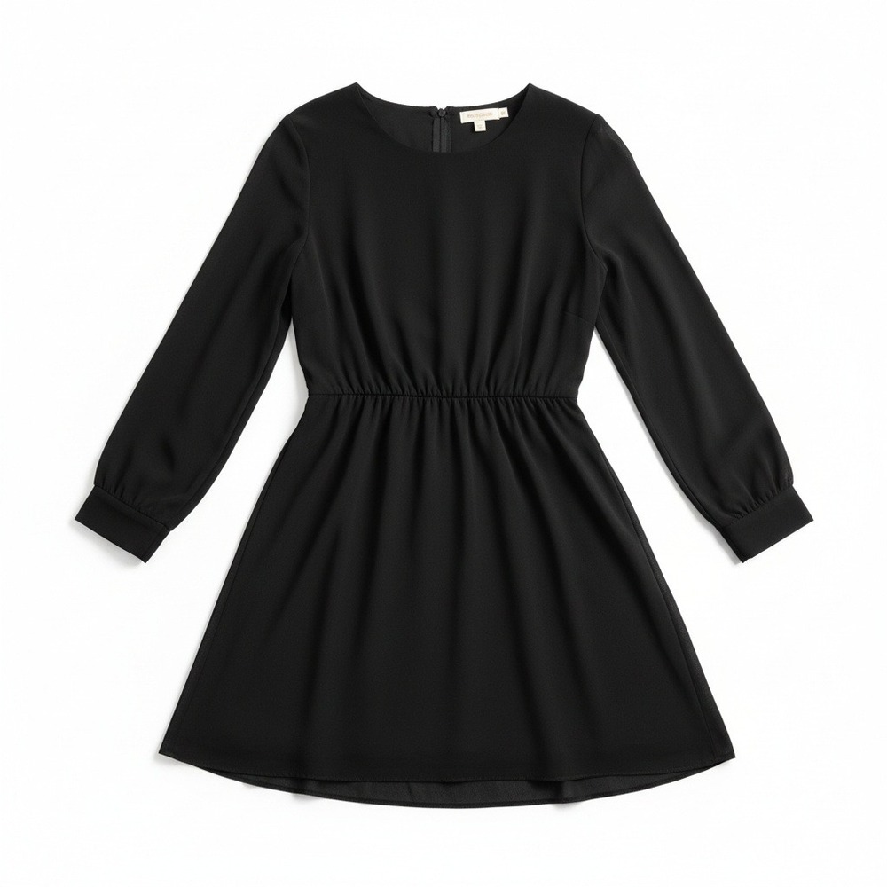 Dana Buchman Little Black Dress, Ruffle Hem, Women's Size 6, 100% Silk